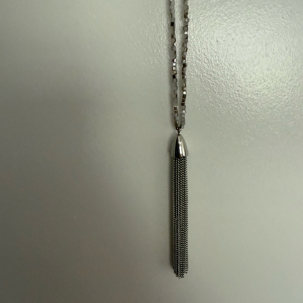 Elegant Silver Tassel Necklace